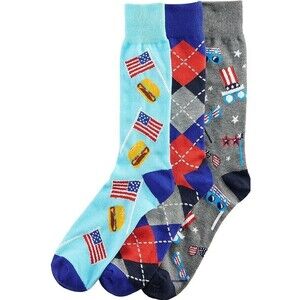 Croft & Barrow AMERICANA 3-PACK 993 CLR ASST Men's Socks Patterned Novelty